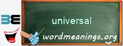 WordMeaning blackboard for universal